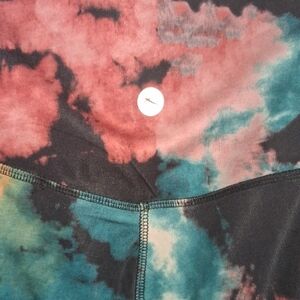 Gottex Red and Teal Tie-Dye Leggings